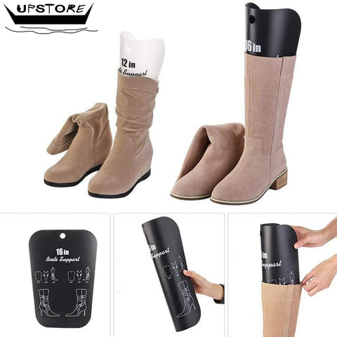 2Pairs Black Plastic Thicken Long Automatic Stand Support Shaper Shoe Trees Tall Short Boot Shaper Inserts Pads Knee High Shoes Thigh Boot Holder Hanger for Women Lady Most Shoes(14Inch/36Cm)