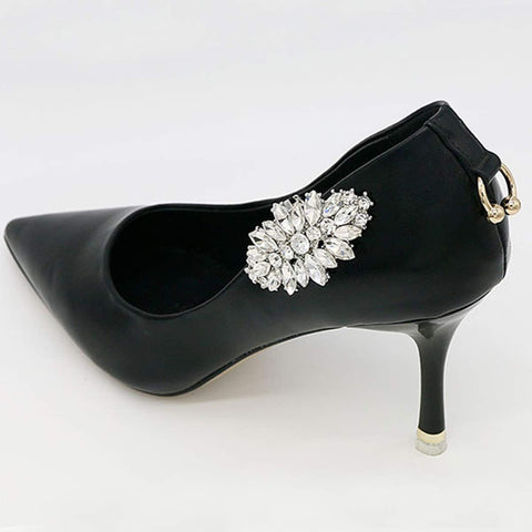 2 Pairs Elegant Rhinestone Crystal Metal Shoe Clips Wedding Party Pack