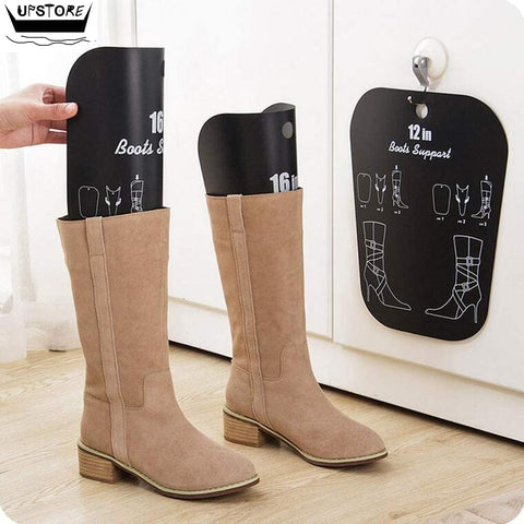 2Pairs Black Plastic Thicken Long Automatic Stand Support Shaper Shoe Trees Tall Short Boot Shaper Inserts Pads Knee High Shoes Thigh Boot Holder Hanger for Women Lady Most Shoes(14Inch/36Cm)