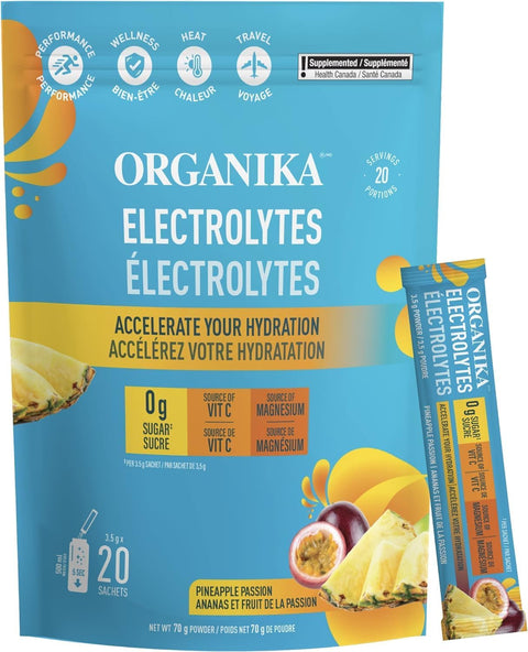 Electrolytes Powder- Pineapple Passionfruit Sachets- on the Go Hydration and Electrolyte Replenishment 3.5G X 20Ct