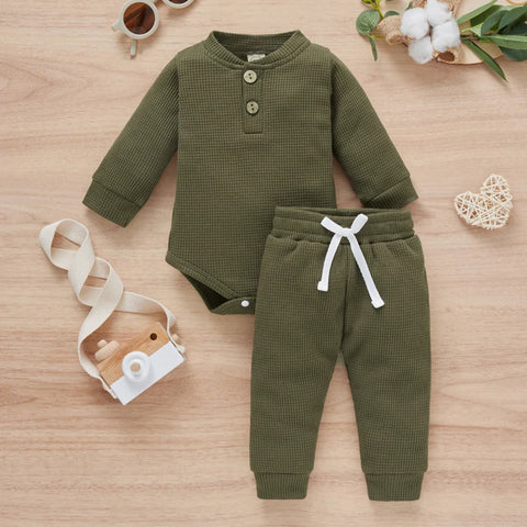 5 Colors Toddler Infant Baby Boy Girls Casual Outfits Rainbow Print Plaid Knitted Long Sleeve Rompers+Pants 2Pcs Newborn Clothes