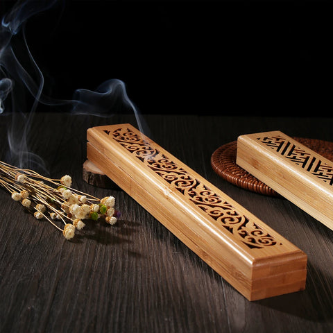 Retro Wooden Carving Incense Holder Incense Burner with Ash Catcher Insense Stick Holder/Incense Tray for Stick Home Decoration