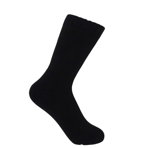 Ribbed Cuff Women'S Bed Socks - Black