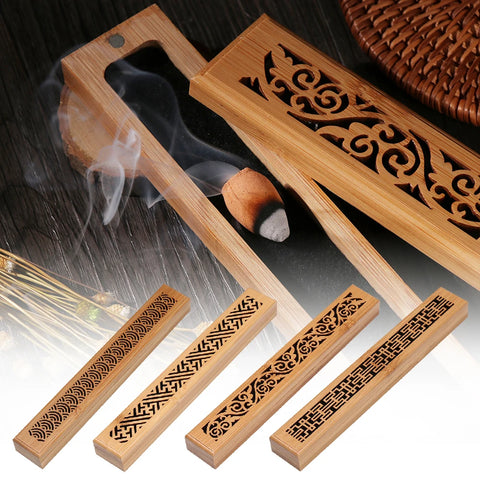 Retro Wooden Carving Incense Holder Incense Burner with Ash Catcher Insense Stick Holder/Incense Tray for Stick Home Decoration